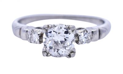Vintage .90ct Diamond Platinum Ring