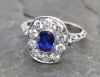Art Deco .93ct Sapphire and Diamond Platinum Engagement Ring