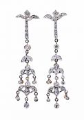 Vintage .93ct Diamond 18kt Earrings