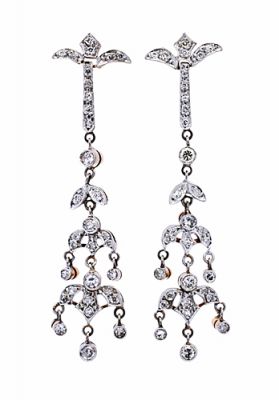 Vintage .93ct Diamond 18kt Earrings