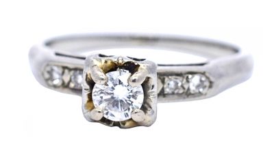 Vintage .19ct Diamond 18kt Engagement Ring