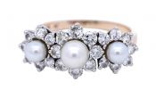 Vintage 1.02ct Diamond and Pearl 14kt Ring