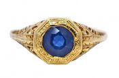 Vintage 1.04ct Sapphire 20kt Ring