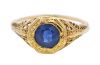 Vintage 1.04ct Sapphire 20kt Engagement Ring