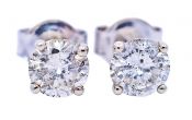 Vintage 1.00ct Diamond 14kt Earrings