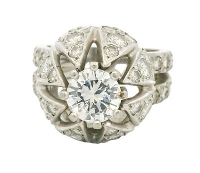 Vintage 1.08ct Diamond Platinum Ring