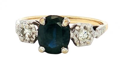 Vintage 1.37ct Sapphire 14kt Ring