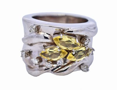 Vintage 1.39ct Citrine 18kt Ring