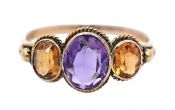 Vintage 1.40ct Amethyst and Citrine 14kt Ring