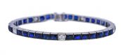 Art Deco 13.61ct Sapphire and Diamond Platinum Bracelet