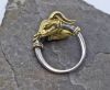 Vintage 18kt. and Silver Ram's Head Ring