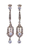 Vintage 2.12ct Diamond 18kt Earrings