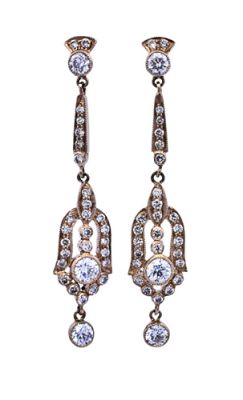 Vintage 2.12ct Diamond 18kt Earrings