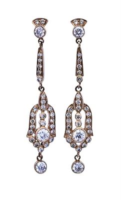 Vintage 2.12ct Diamond 18kt Earrings