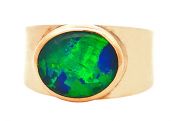 Vintage 2.57ct Opal Doublet 10kt Ring