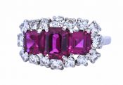 Vintage 2.57ct Ruby Platinum Ring