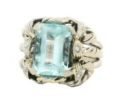 Vintage 2.80ct Aquamarine 18kt Ring