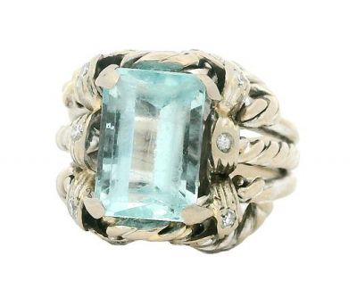 Vintage 2.80ct Aquamarine 18kt Ring