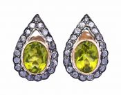 Vintage 2.83ct Peridot 18kt Earrings