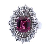 Vintage 2.99ct Garnet 18kt Ring