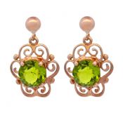 Vintage 3.0ct Peridot 14kt Earrings