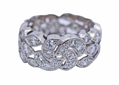 Vintage 3.11ct Diamond Eternity Platinum Band