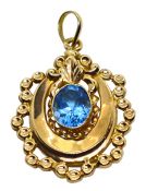Vintage 3.31ct. Blue Topaz Pendant
