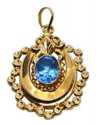 Vintage 3.31ct. Blue Topaz Pendant