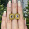 Vintage 3.33ct Amethyst Sterling Gilt Earrings