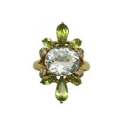 Vintage 3.33ct Aquamarine 18kt Ring