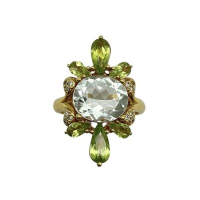 Vintage 3.33ct Aquamarine 18kt Ring