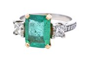 Vintage 3.42ct Emerald 14kt Ring
