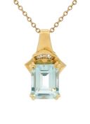 Vintage 3.8ct Aquamarine 10kt Pendant