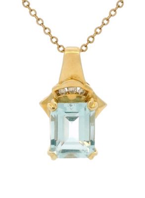 Vintage 3.8ct Aquamarine 10kt Pendant