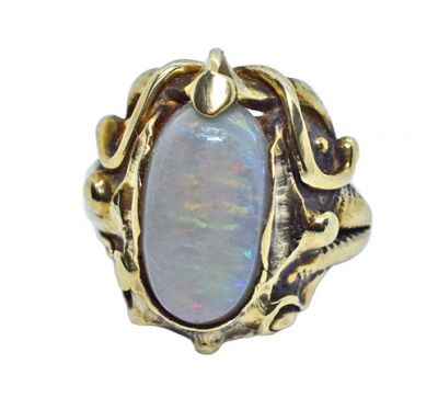 Vintage 4.58ct Opal Solitaire 14kt Ring