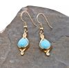 Vintage 4.82ct Turquoise Drop 9kt Earrings