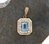 Vintage 5.05ct Aquamarine and Diamond 14kt Pendant