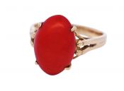 Vintage 7.14ct Coral 14kt Ring