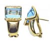 Vintage 8.01ct. Topaz and .16ct. Diamond 18kt. Earrings
