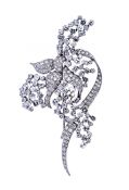 Vintage 8.88ct Diamond Platinum Brooch
