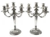 Vintage 800 Fine Silver Candelabra, Made by Di Cristofalo of Palermo, Italy