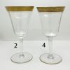 Vintage Acid Etched Gold Rim Wine Glasses