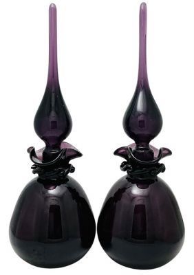 Vintage Amethyst Glass Scent Bottles