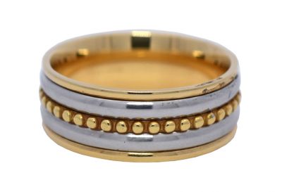 Vintage Beaded 18kt Gold Band