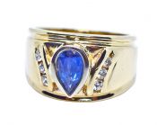 Vintage Blue Sapphire and Diamond Ring
