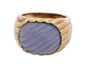 Vintage Cabochon Chalcedony 14kt Ring