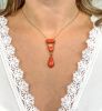 Vintage Cabochon Coral 14kt Necklace