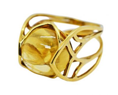 Vintage Citrine Solitaire Ring