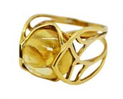 Vintage Citrine Solitaire Ring
