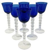 Vintage Cobalt Blue Wine Glasses
